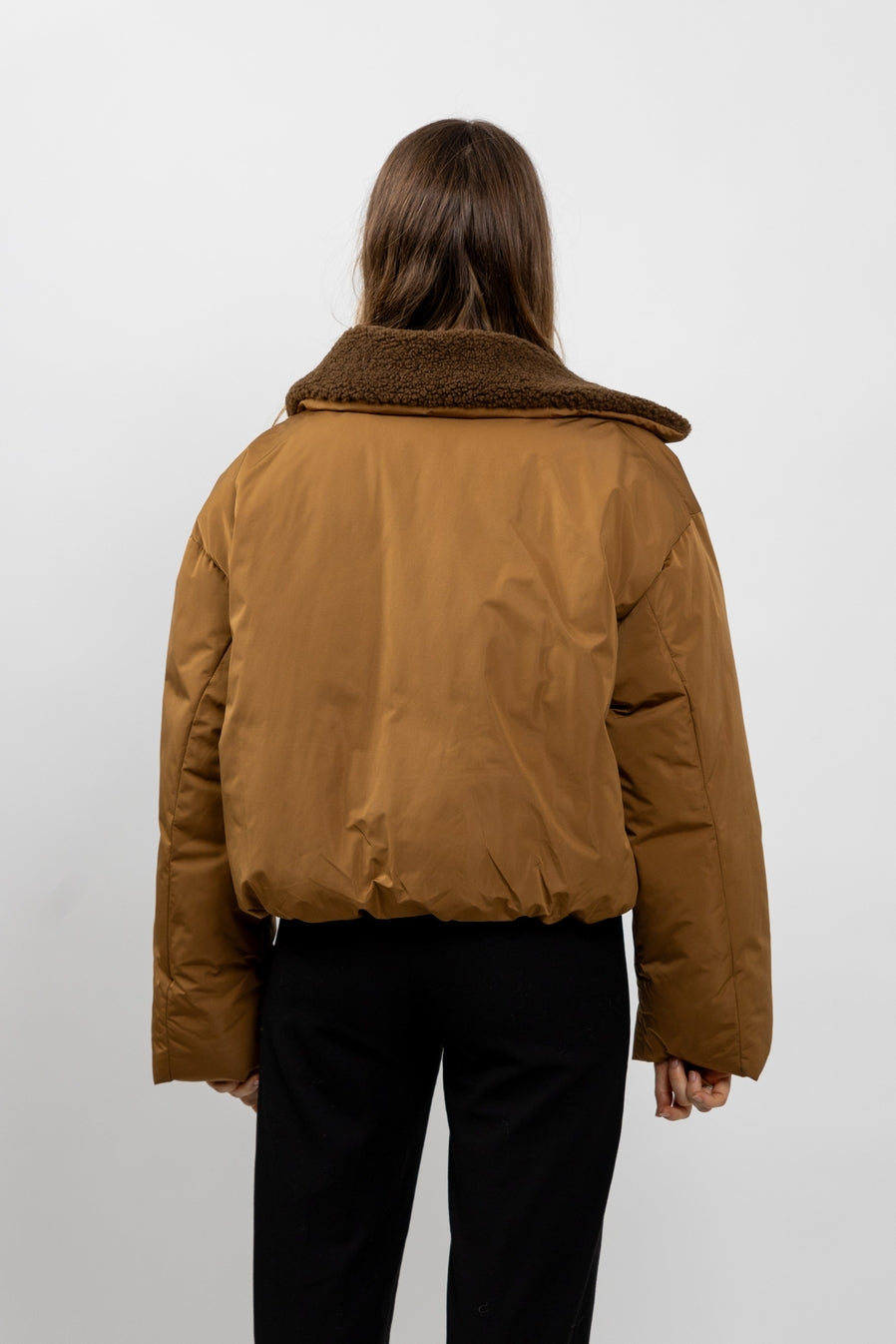 Puffer Jacket with Faux Fur Collar