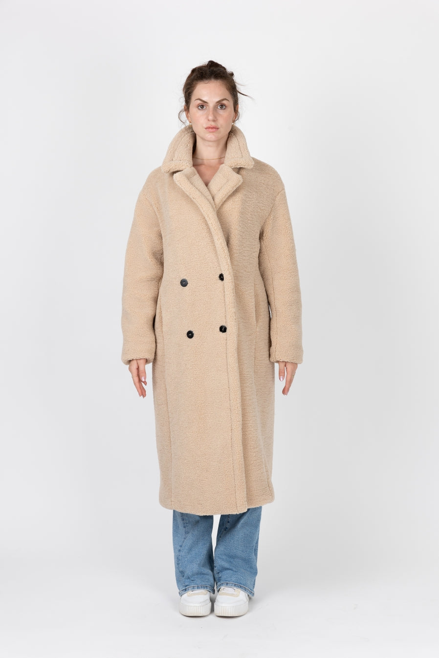 Long Coat in Faux Sheepskin Fur