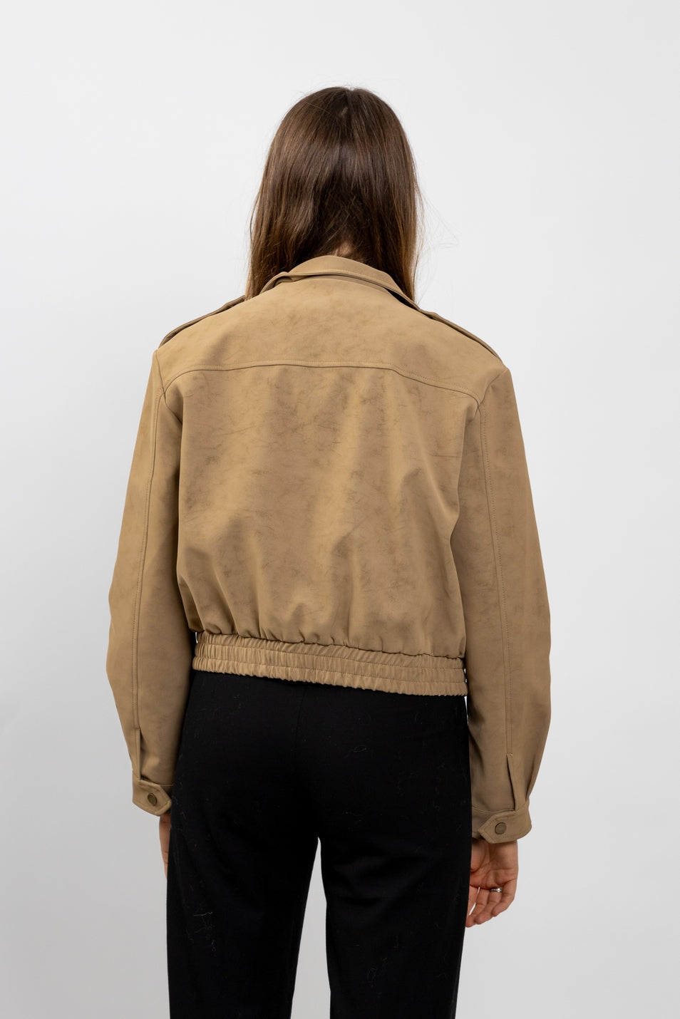Waterproof Suede-Effect Short Jacket