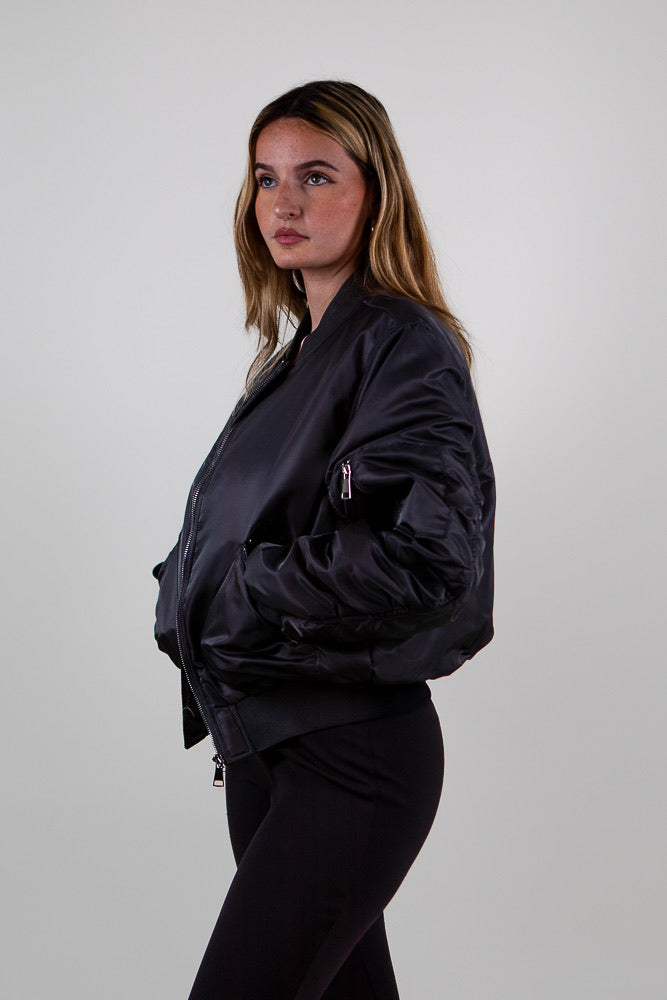 Oversized Quilted Bomber