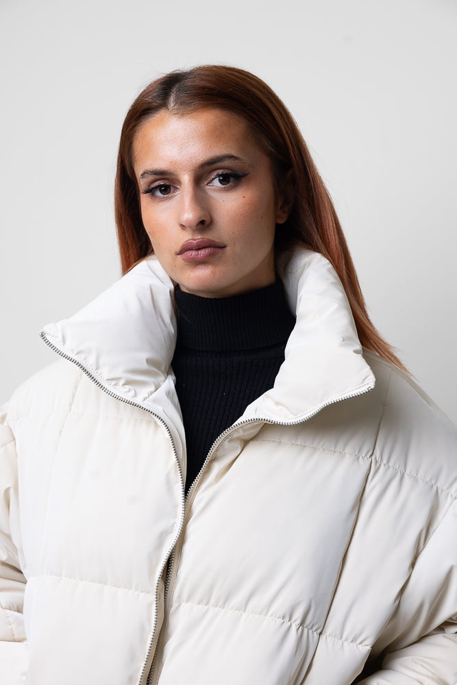 Puffer Jacket with Stand-Up Collar