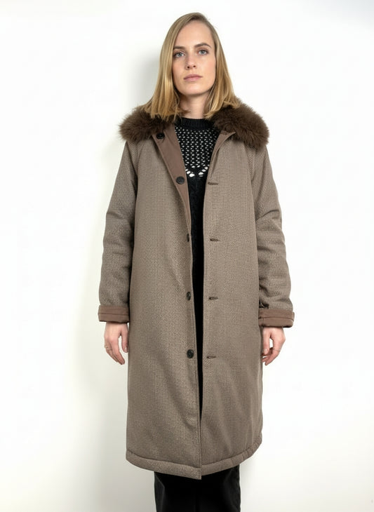 Reversible Coats with Removable Faux Fur Collar