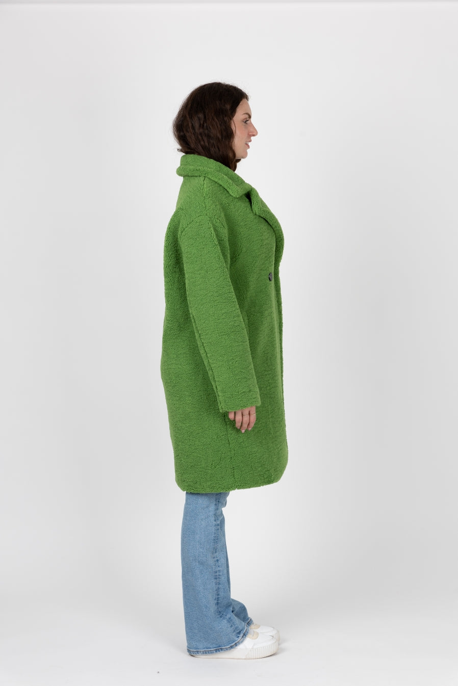 Mid-Length Shearling-Effect Coat