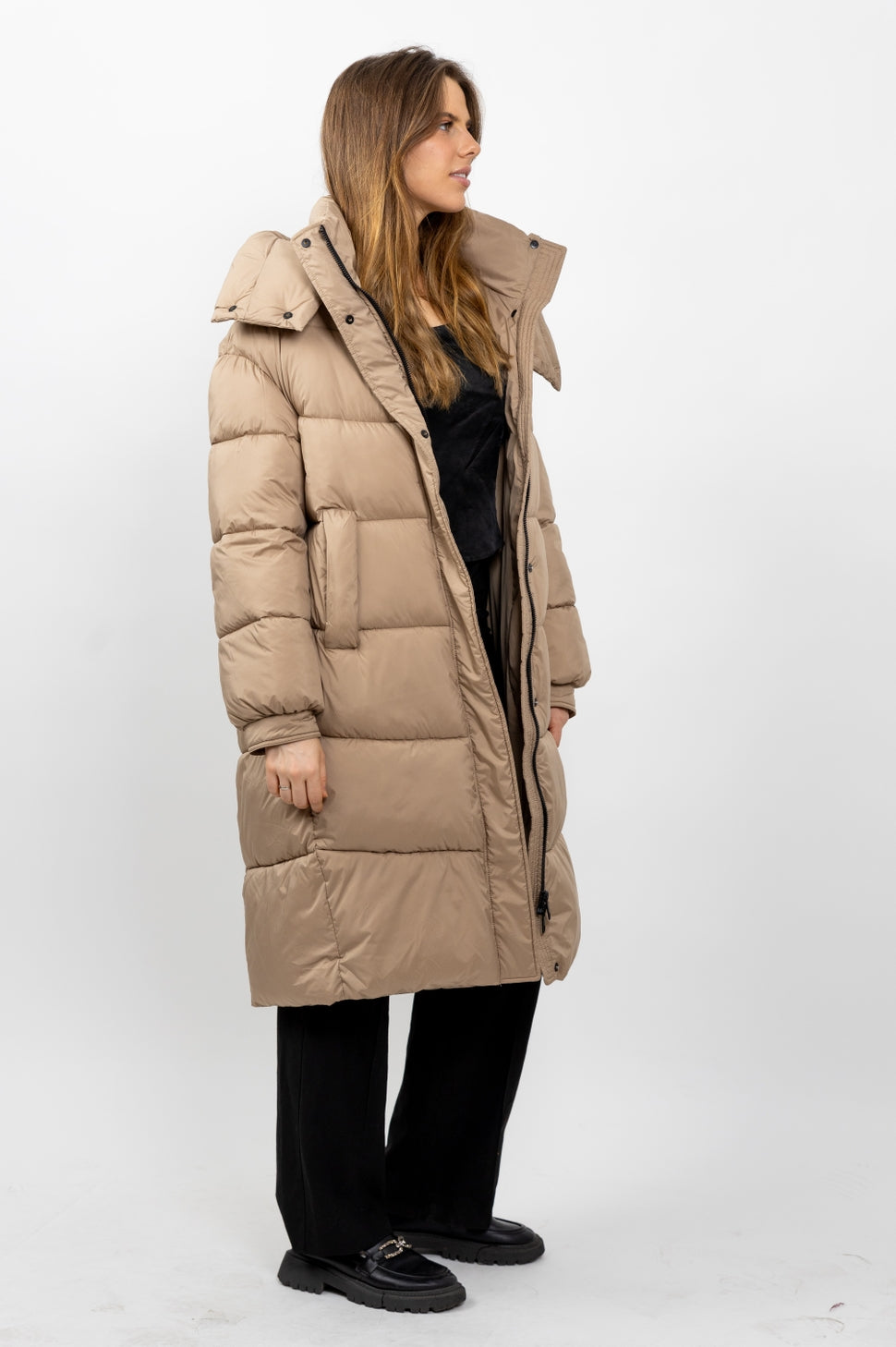 Long Hooded Puffer Jacket