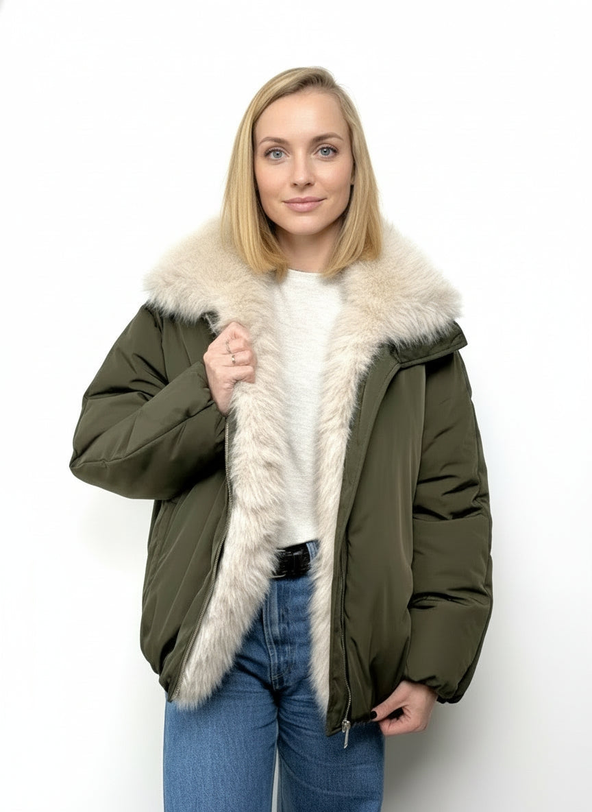 Jacket with Faux Fur Lining