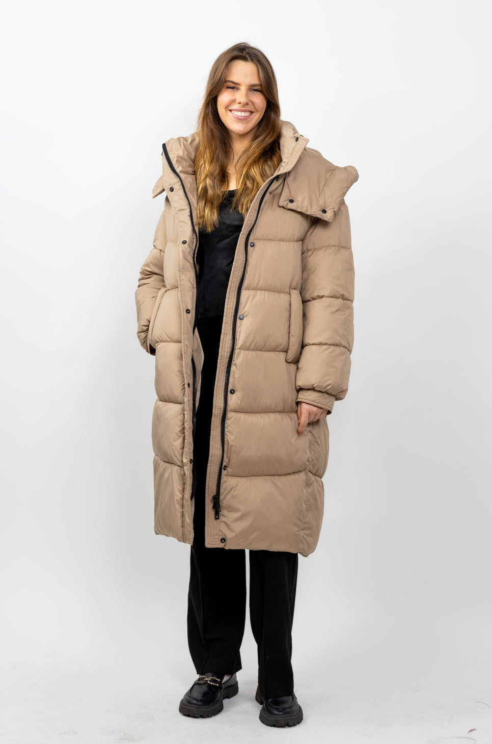 Long Hooded Puffer Jacket
