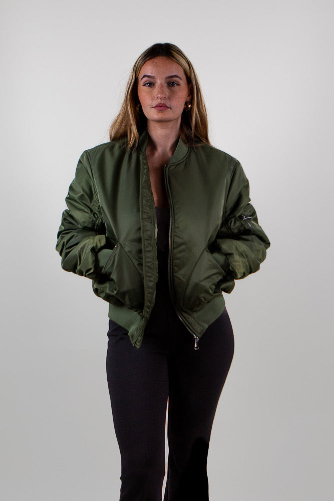 Oversized Quilted Bomber