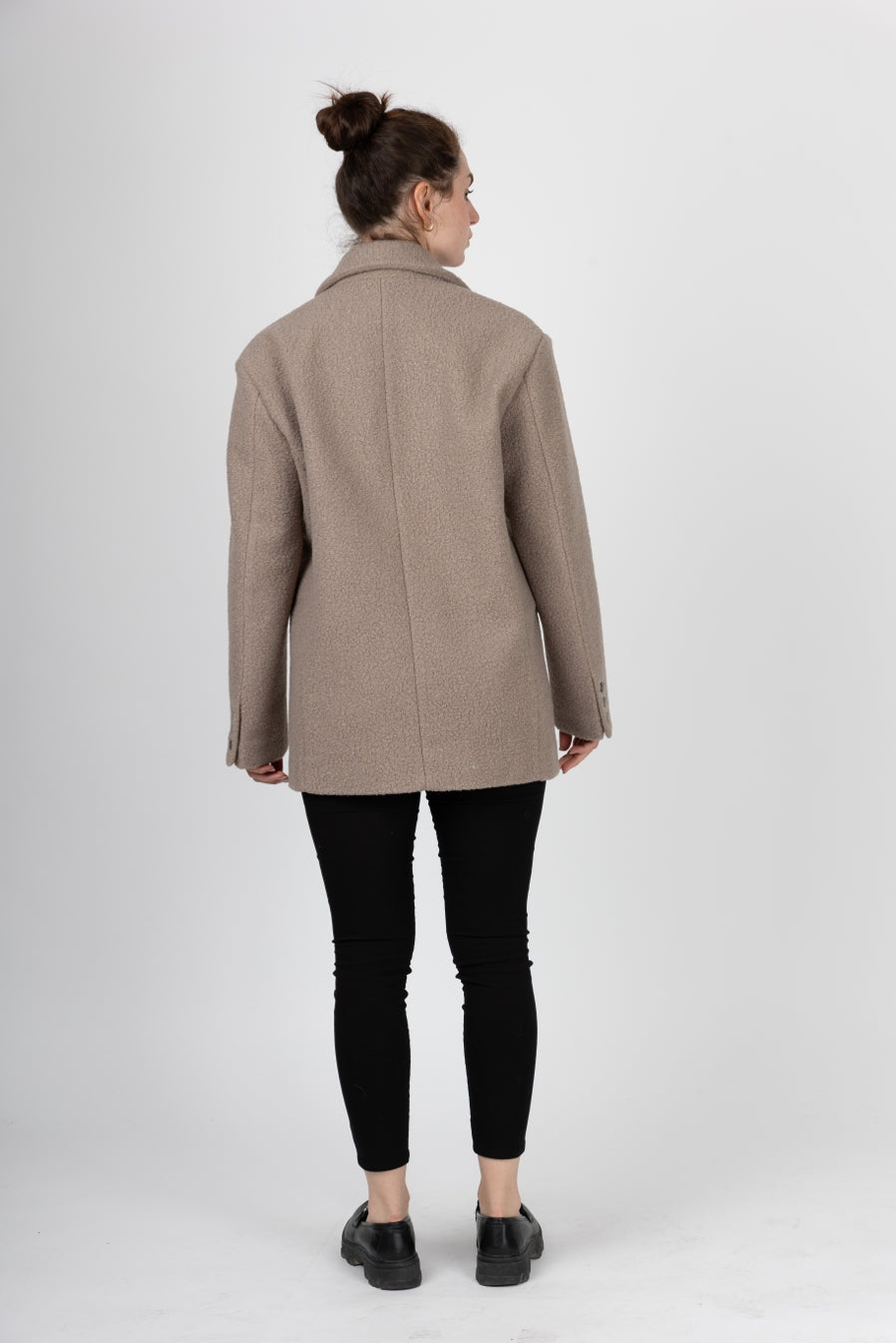 Oversized Shearling-Effect Blazer Jacket