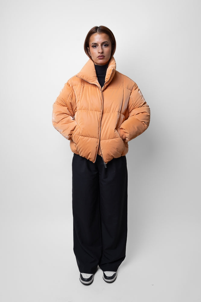 Puffer Jacket with Stand-Up Collar
