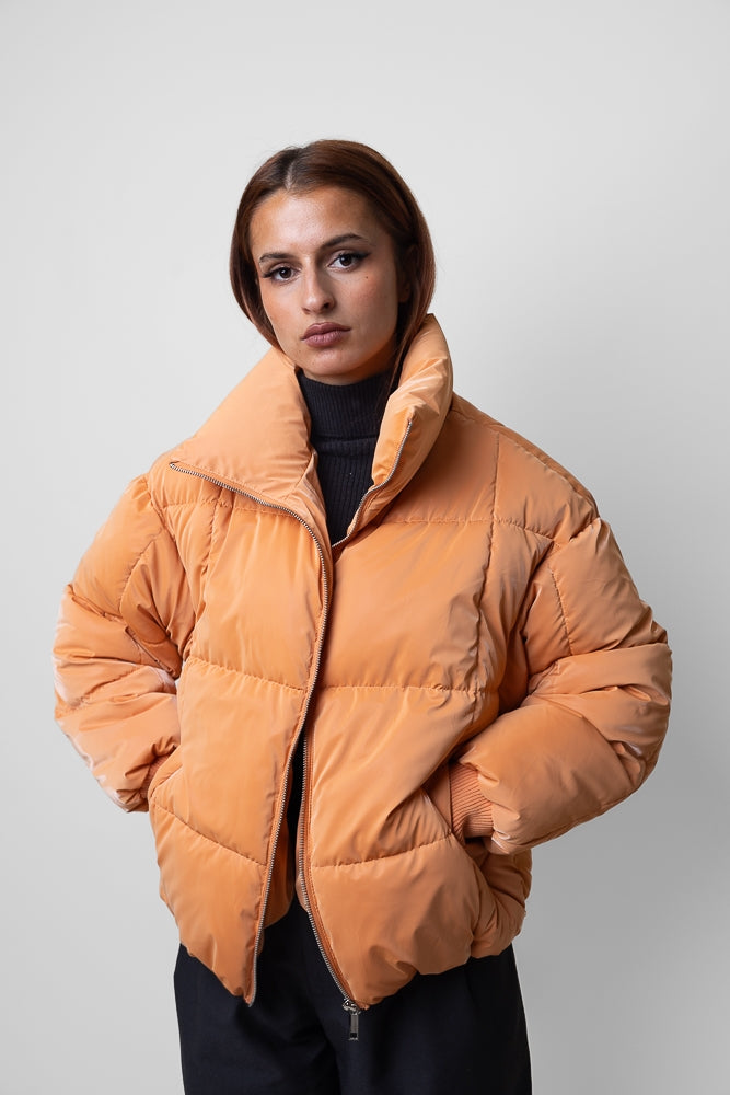Puffer Jacket with Stand-Up Collar