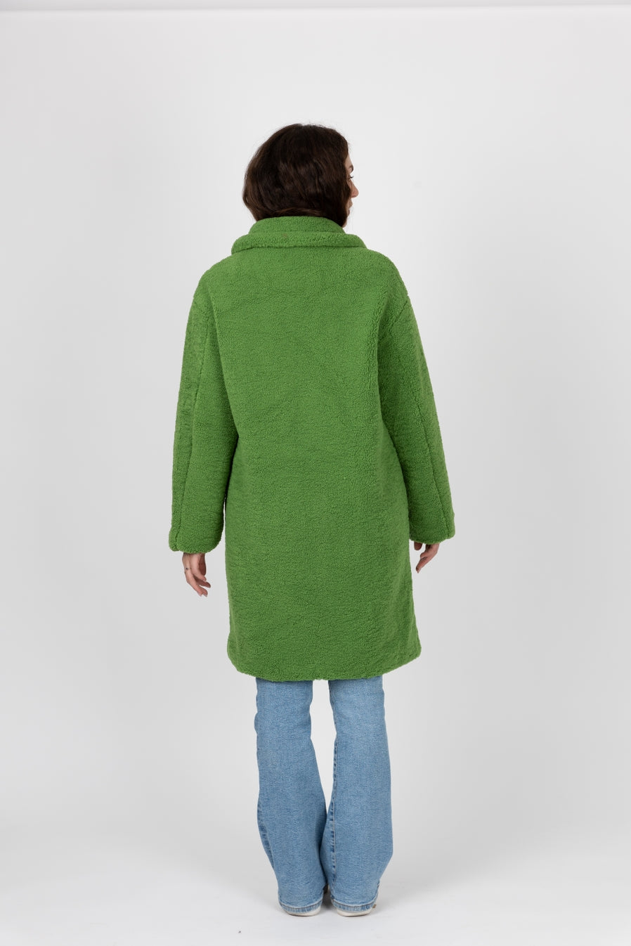 Mid-Length Shearling-Effect Coat