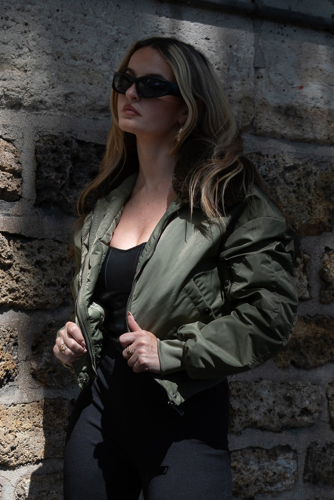 Oversized Quilted Bomber