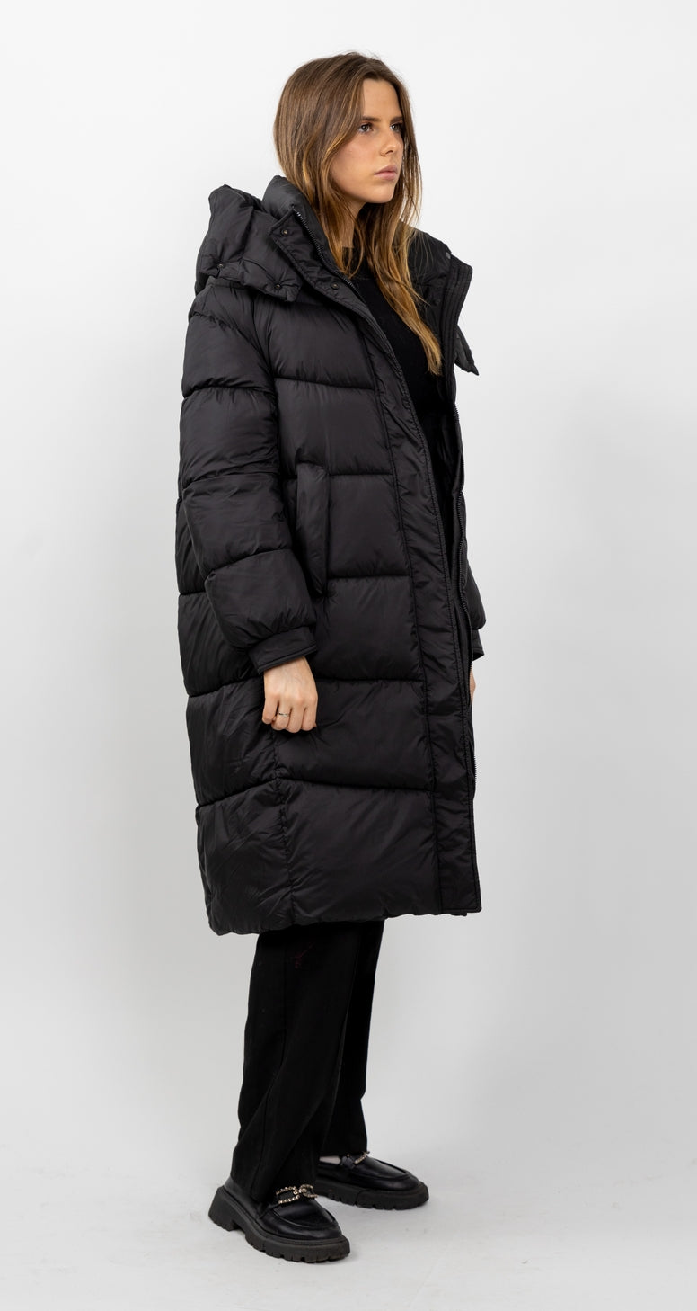 Long Hooded Puffer Jacket