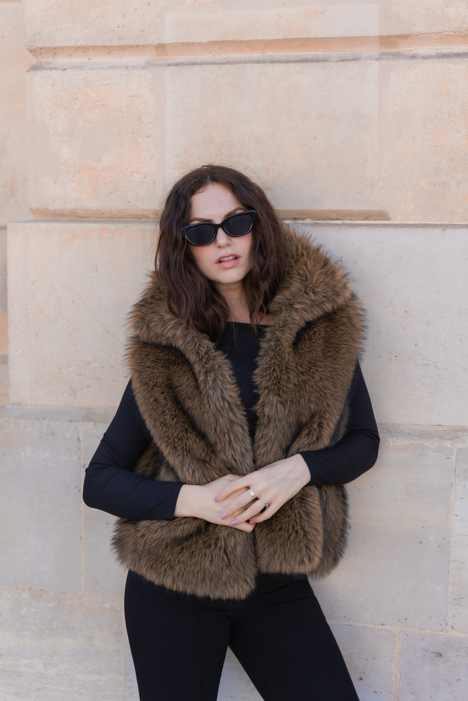 Sleeveless Faux Fur Vest