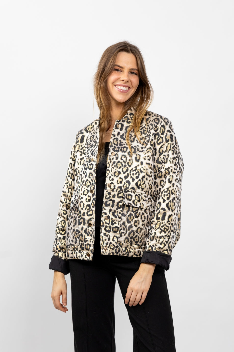 Metallic Leopard Print Jacket