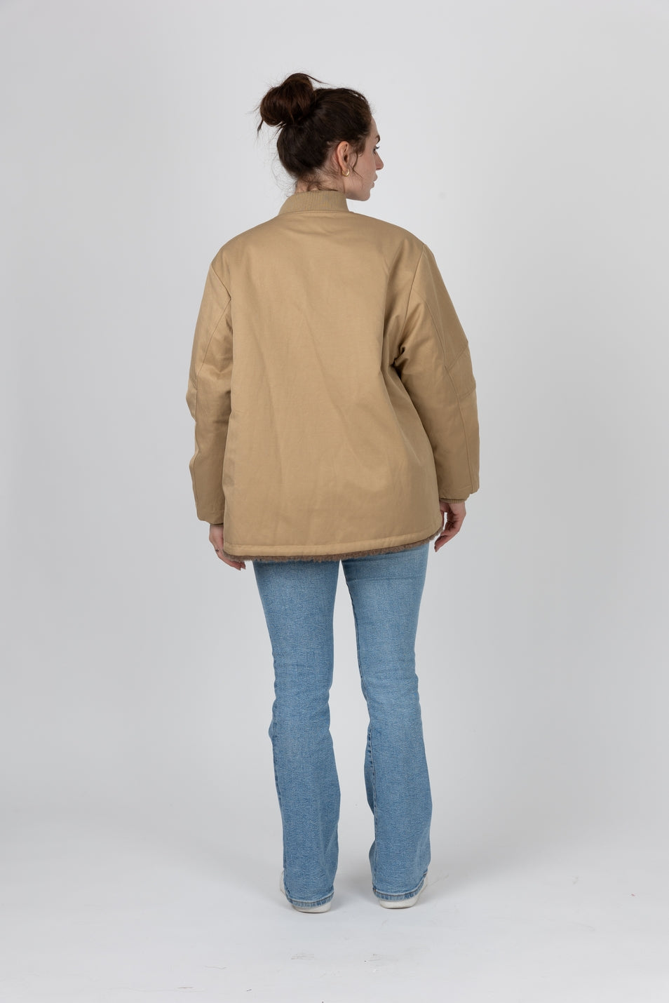 Reversible Bomber Jacket with Faux Shearling