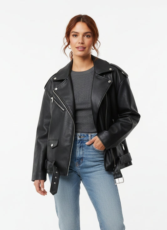 Oversized Faux Leather Perfecto