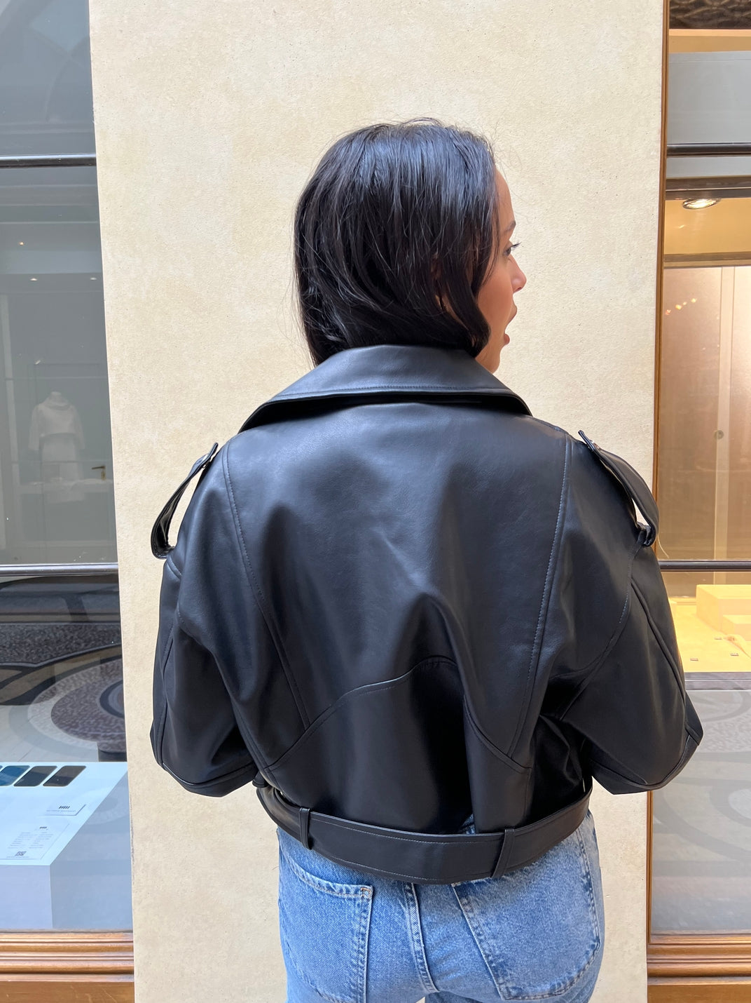 Short Faux Leather Jacket