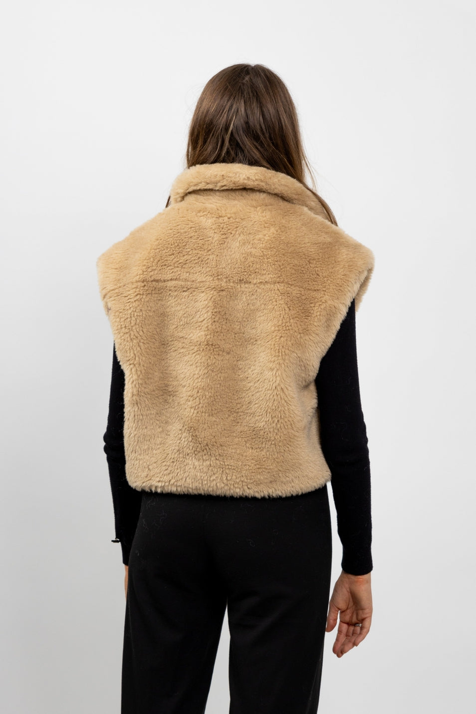 Teddy Shearling Faux Fur Sleeveless Vest