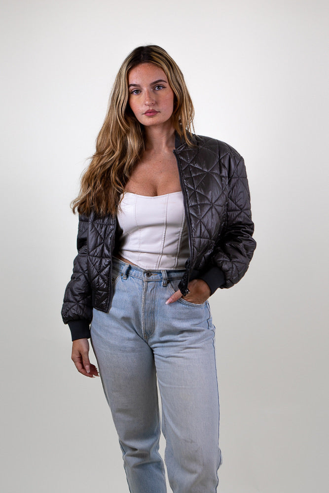 Quilted Bomber Jacket