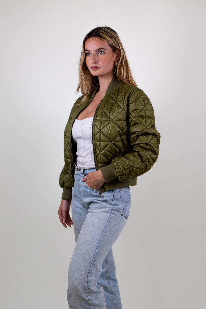 Quilted Bomber Jacket