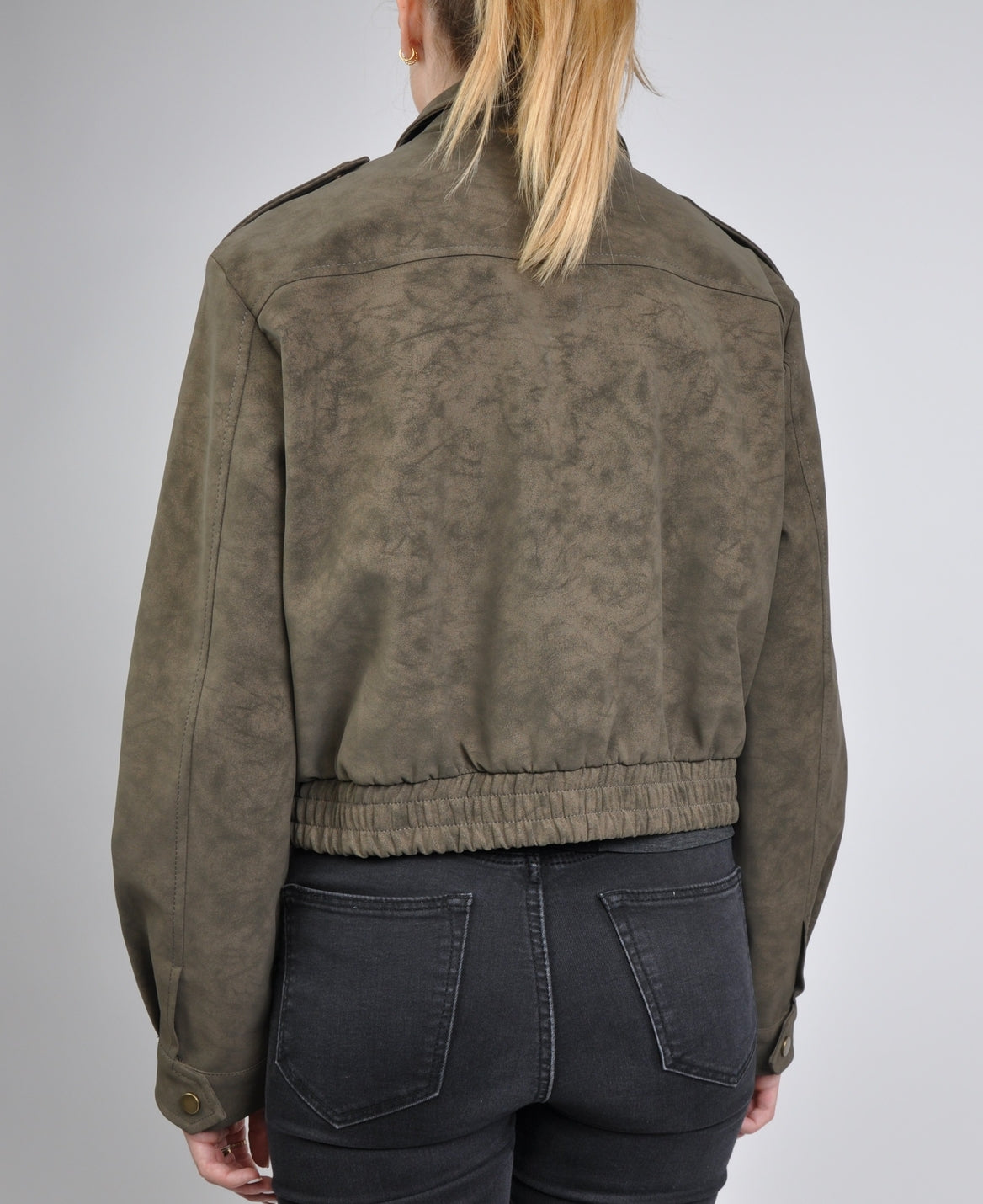 Waterproof Suede-Effect Short Jacket