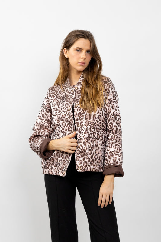 Metallic Leopard Print Jacket