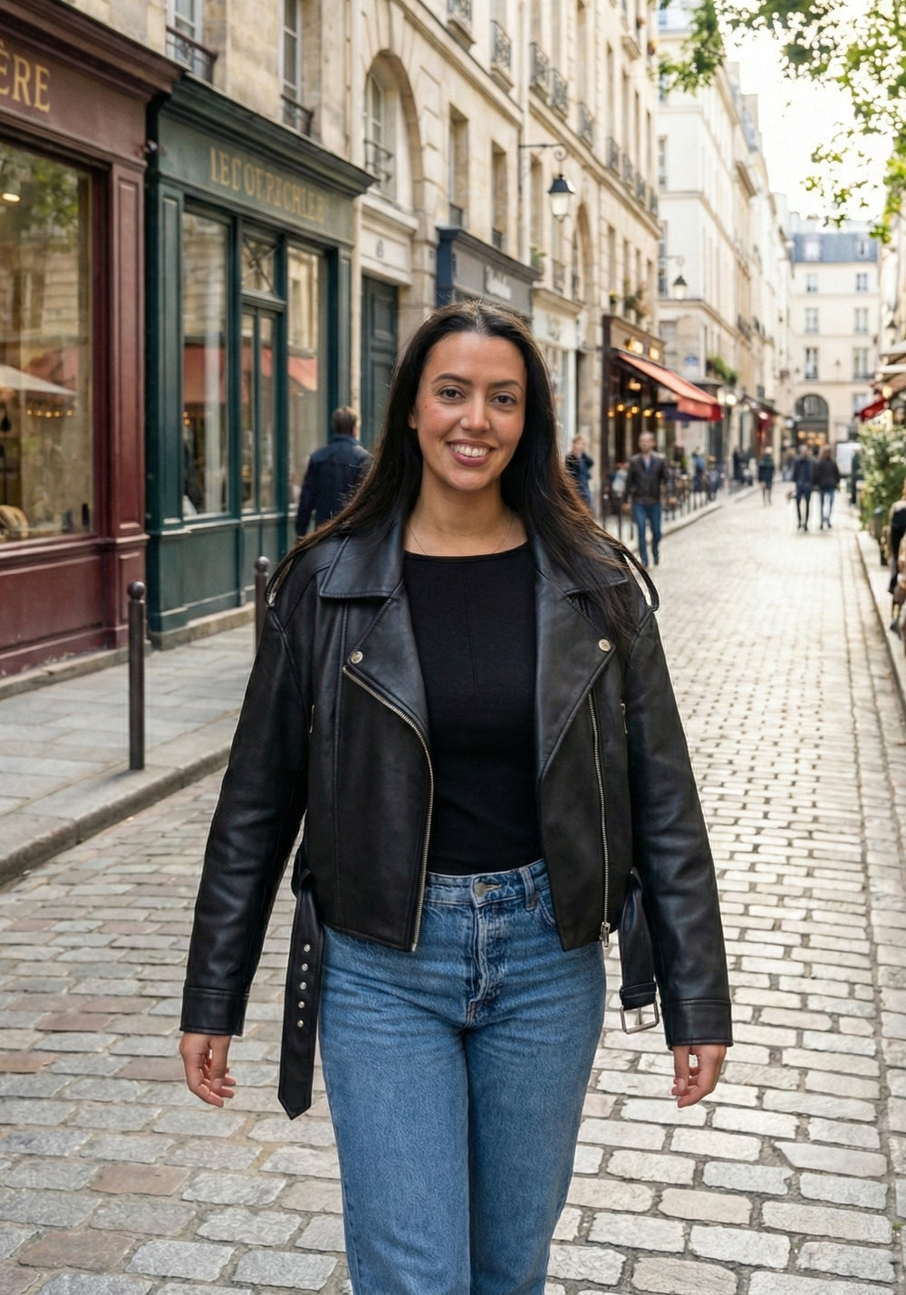 Short Faux Leather Jacket