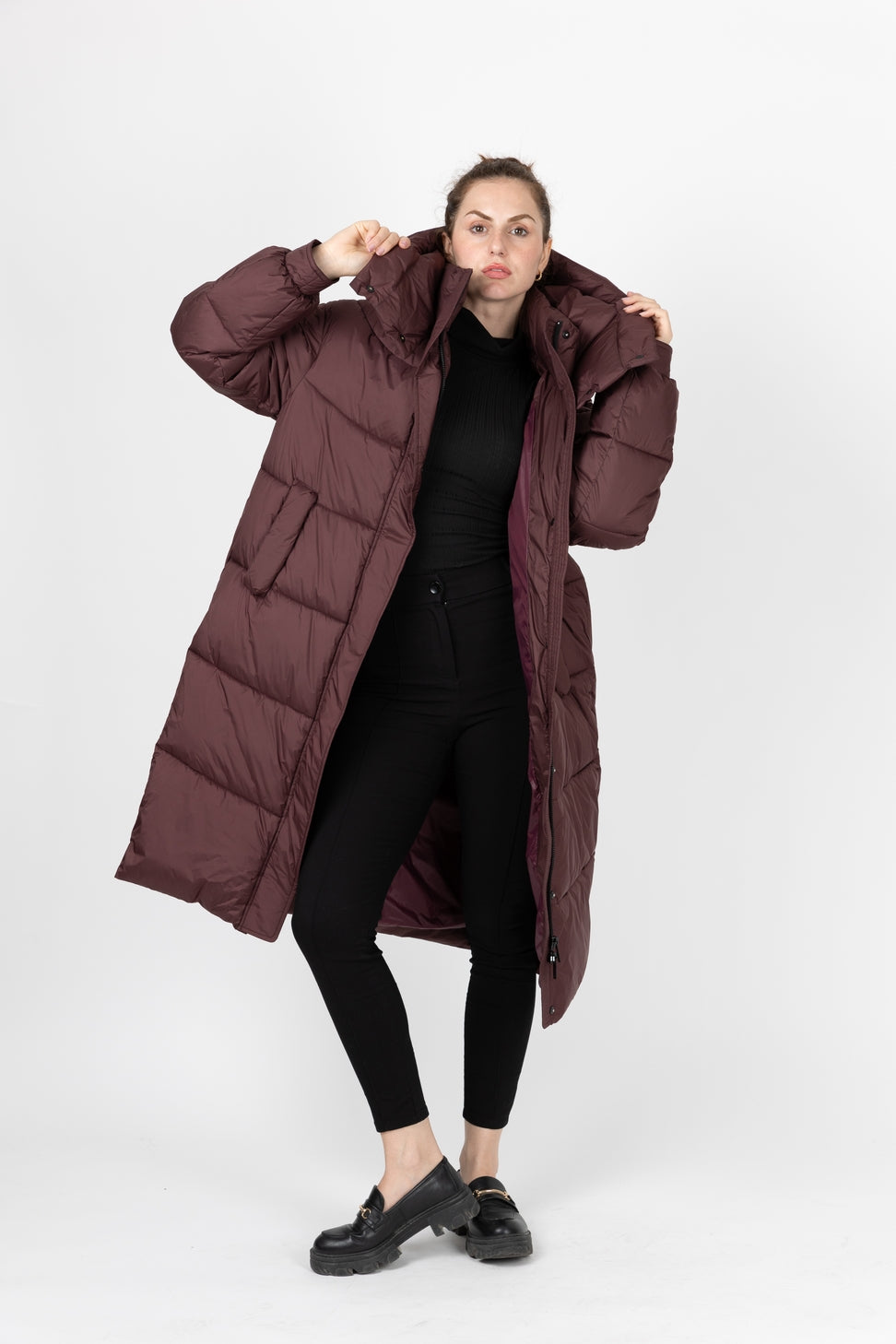 Long Hooded Puffer Jacket