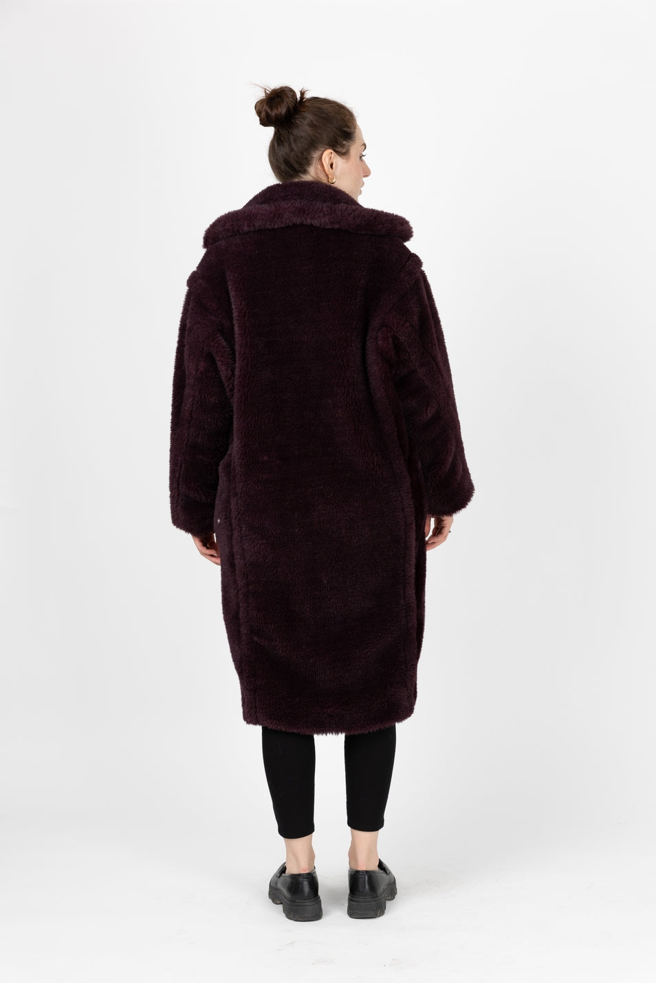 Oversized Long Coat in Faux Shearling