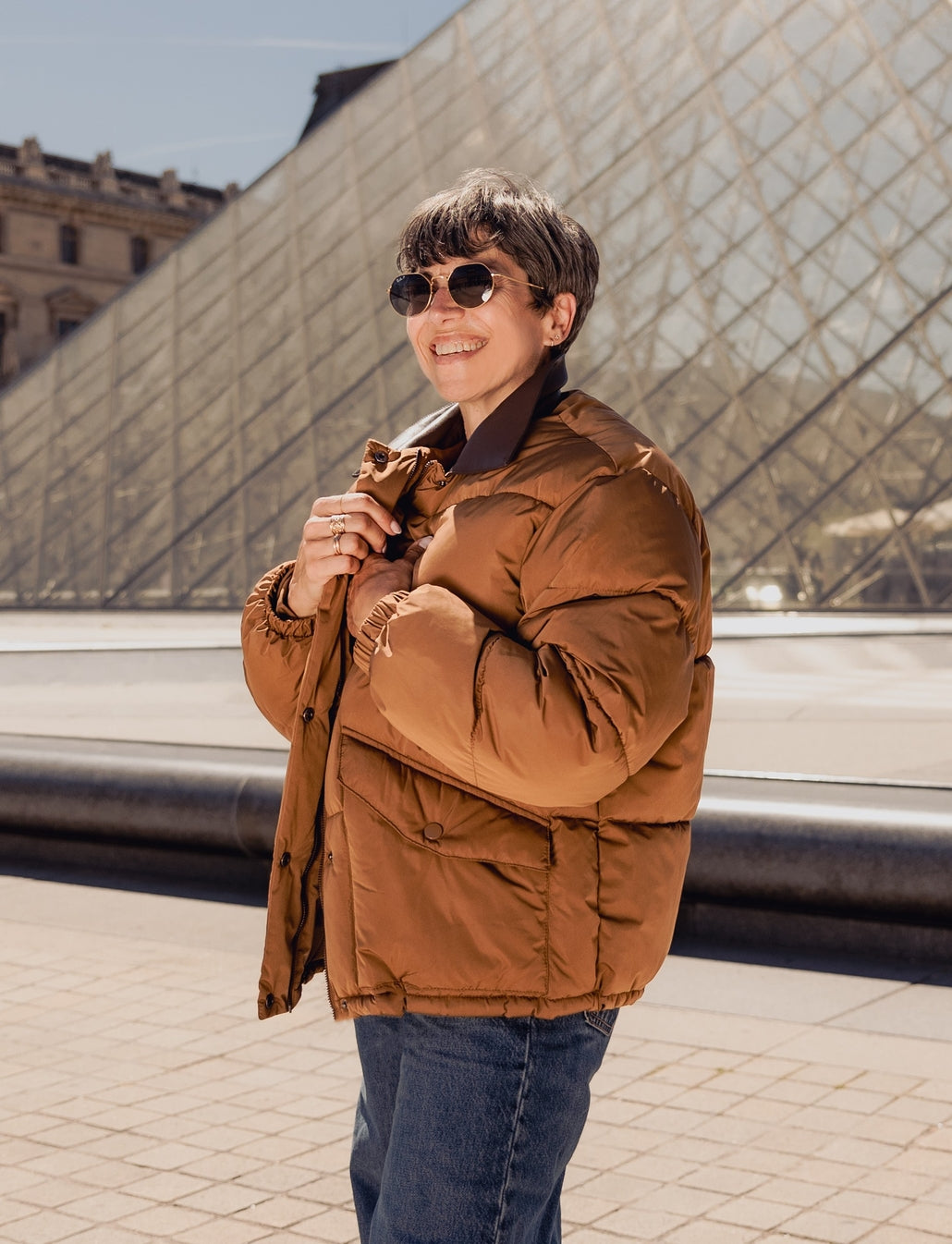 Puffer Jacket with Contrast Collar