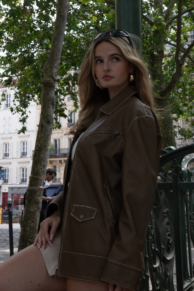 Vintage Faux Leather Jacket