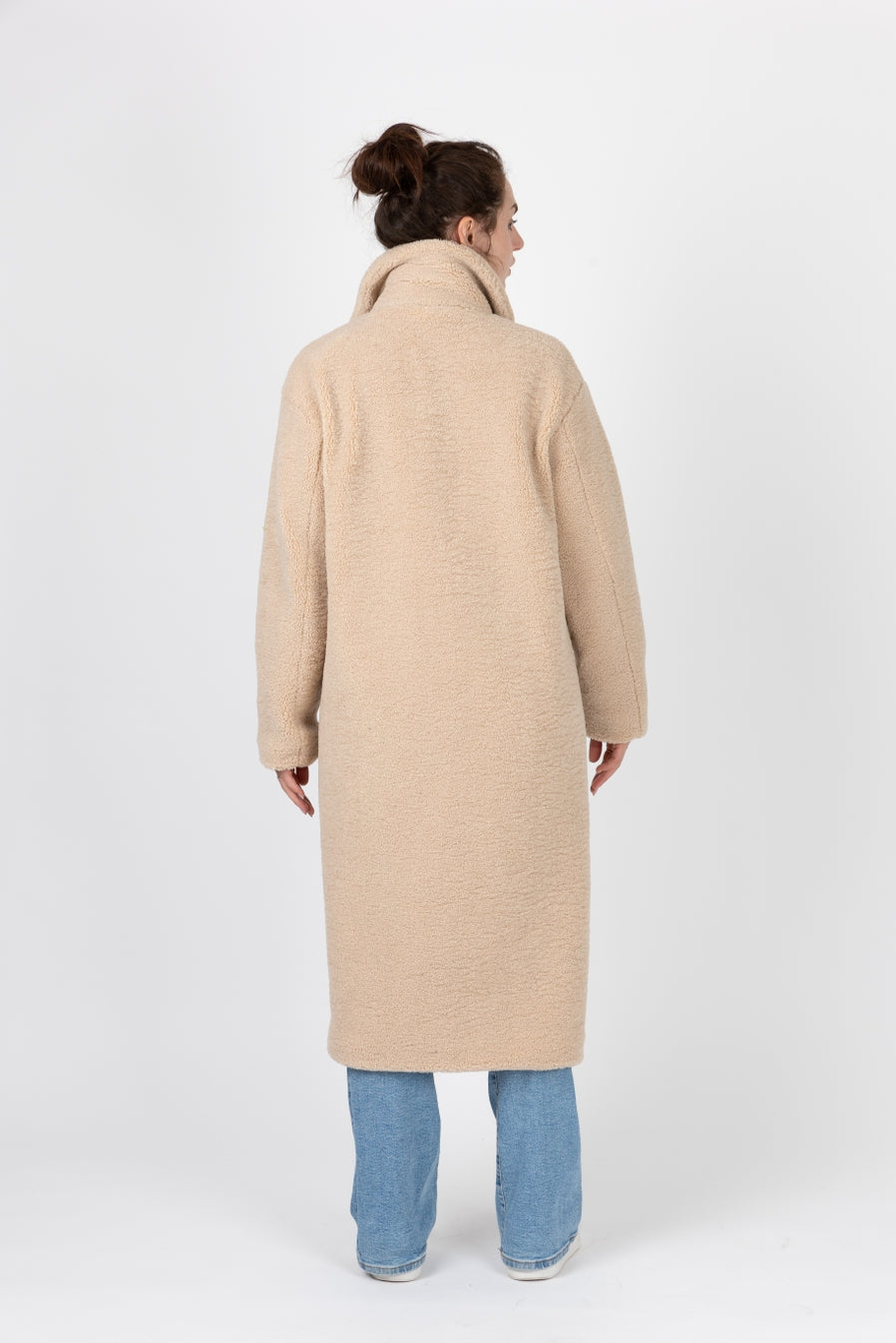 Long Coat in Faux Sheepskin Fur