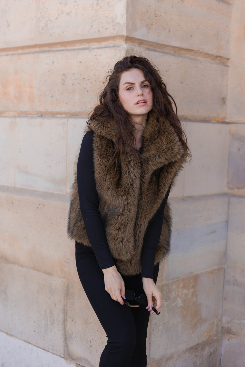 Sleeveless Faux Fur Vest
