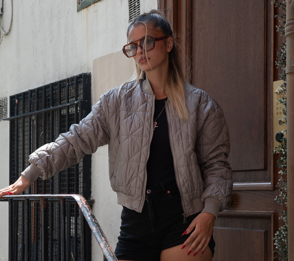 Quilted Bomber Jacket
