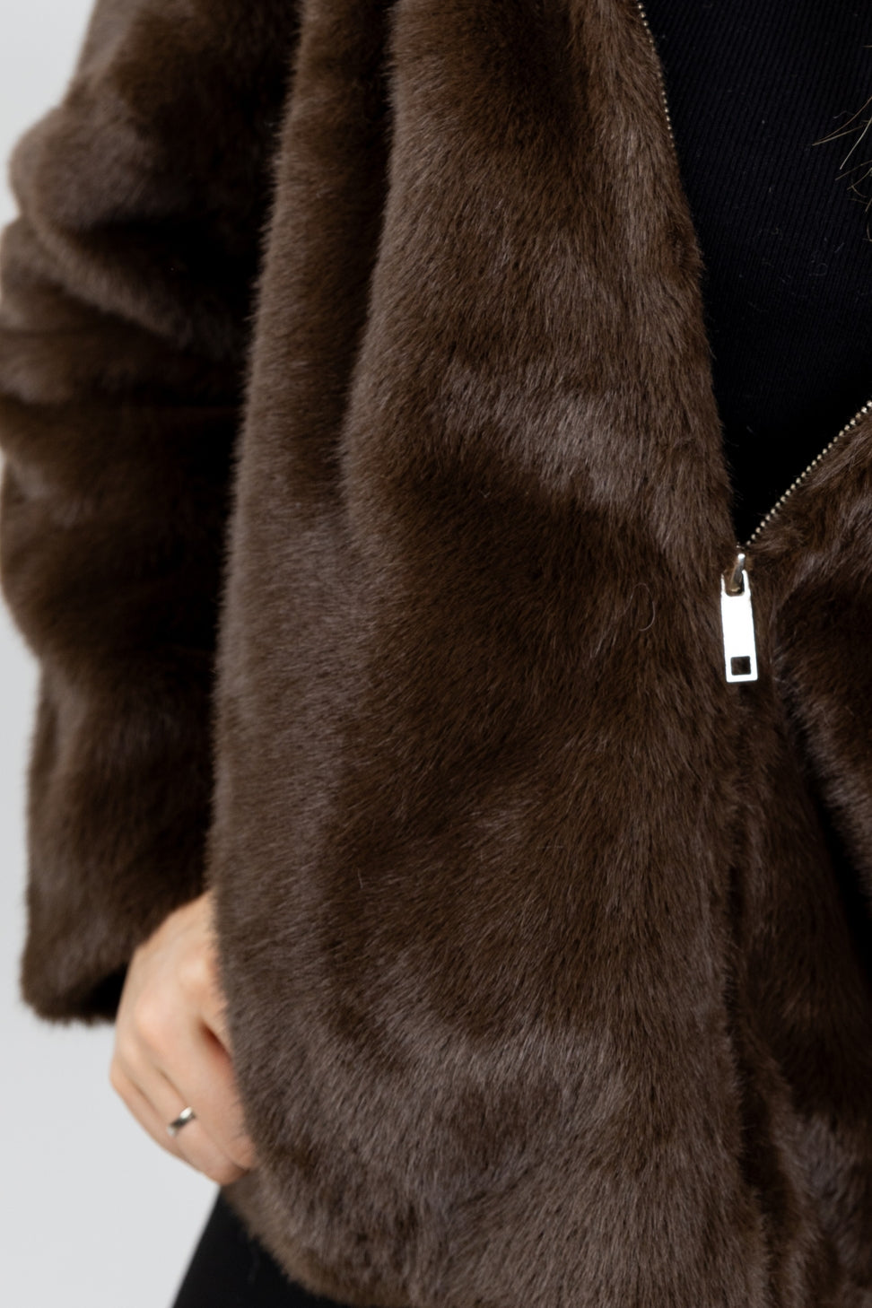 Faux Fur Hooded Jacket