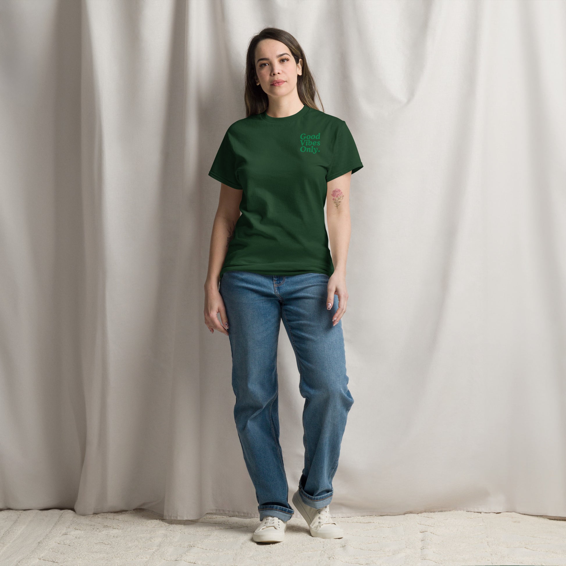 Good Vibes classic tee.
